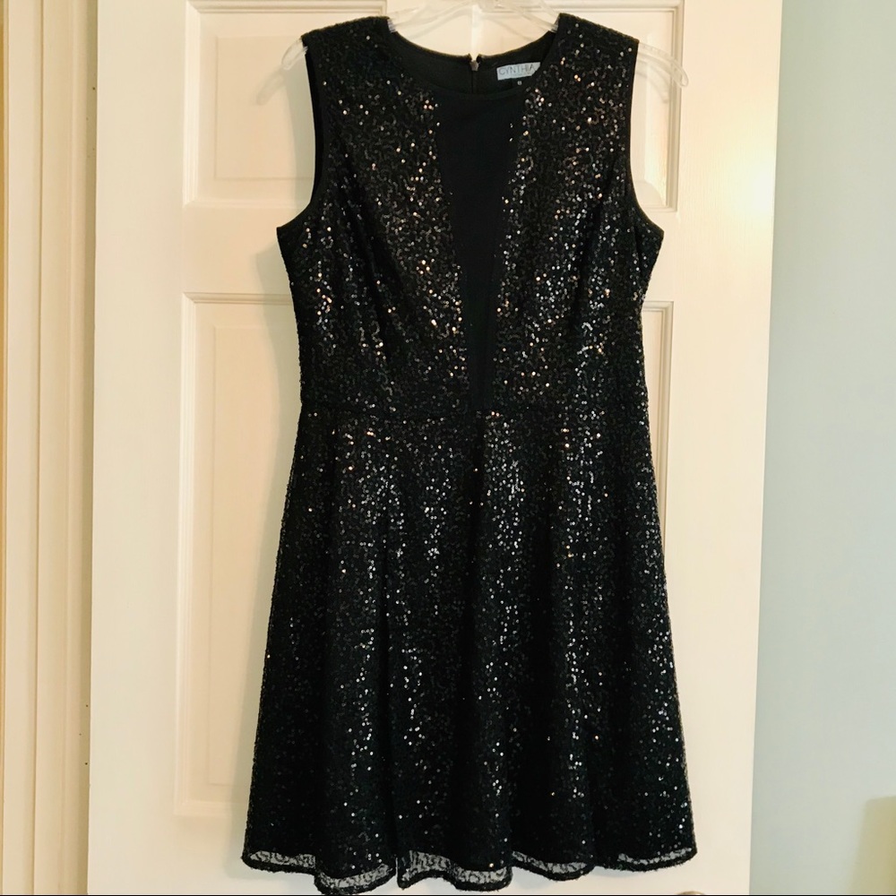 Cynthia Rowley Sparkling Sequin and Mesh Dress 8